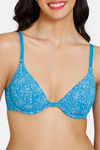 Zivame Sun's Bird Padded Wired 3/4th Coverage T-Shirt Bra - Methyl Blue — thumbnail 4